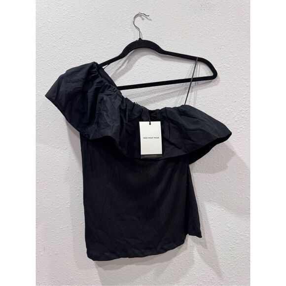 Who what wear ruffle one shoulder top size medium - Picture 2 of 7